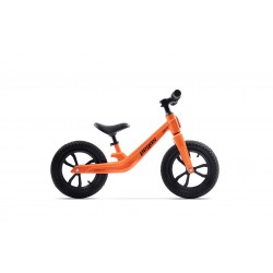 Bicicleta copii pegas micro fara pedale din magneziu cu kit de schi inclus, roti 12 inch portocaliu /negru
